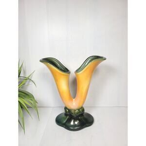 Vintage Hull Double Vase, Art Pottery 103, Mid Century Modern